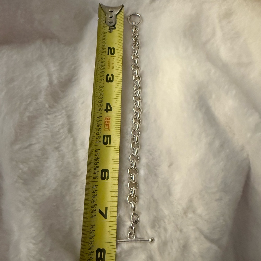 “OTC Signed” 925 Italy Marked Rolo Toggle Bracelet “ - Picture 12 of 17